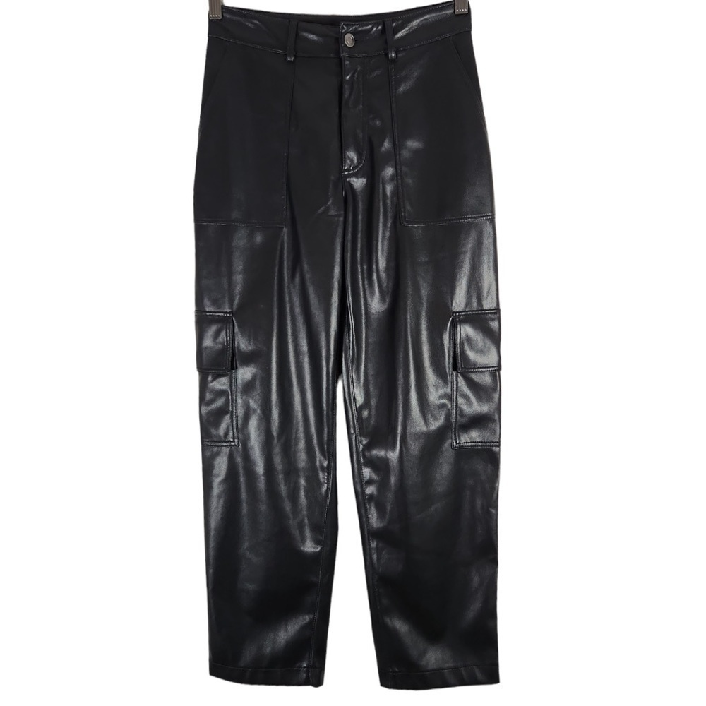 7 For All Mankind Faux Leather Cargo Pants Size XS